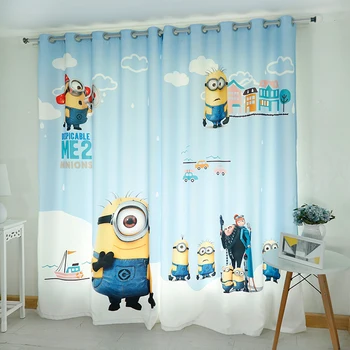 

Custom Made 2x Grommet Window Drapery Window Curtain Nursery Kids Children Room Window Dressing Tulle 200x260cm Cartoon Blue