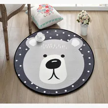 Белый серый круглый коврик для гостиной, спальни, домашнего декора, ковер для детей, мягкий игровой коврик