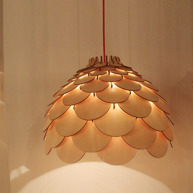 OAK Wooden Pinecone Pendant Hanging Lights