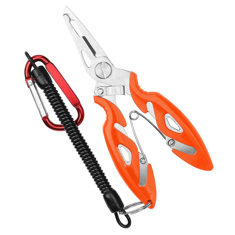DONQL рыболовные плоскогубцы ножницы с рыболовной веревкой рыболовный крючок инструмент для удаления оплетки леска резак для карпа рыболовные снасти аксессуары - Цвет: Orange