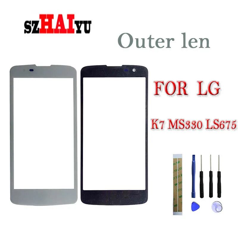 SZHAIYU LCD внешнее стекло объектива передняя панель экрана для LG K7 MS330 LS675 Переднее с