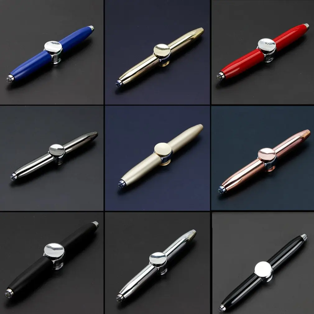 

Fingertip Gyro Pen Multifunction Rotating Illuminating Metal Ballpoint Pen Creative Led Lamp Decompression Finger Gyro Pen
