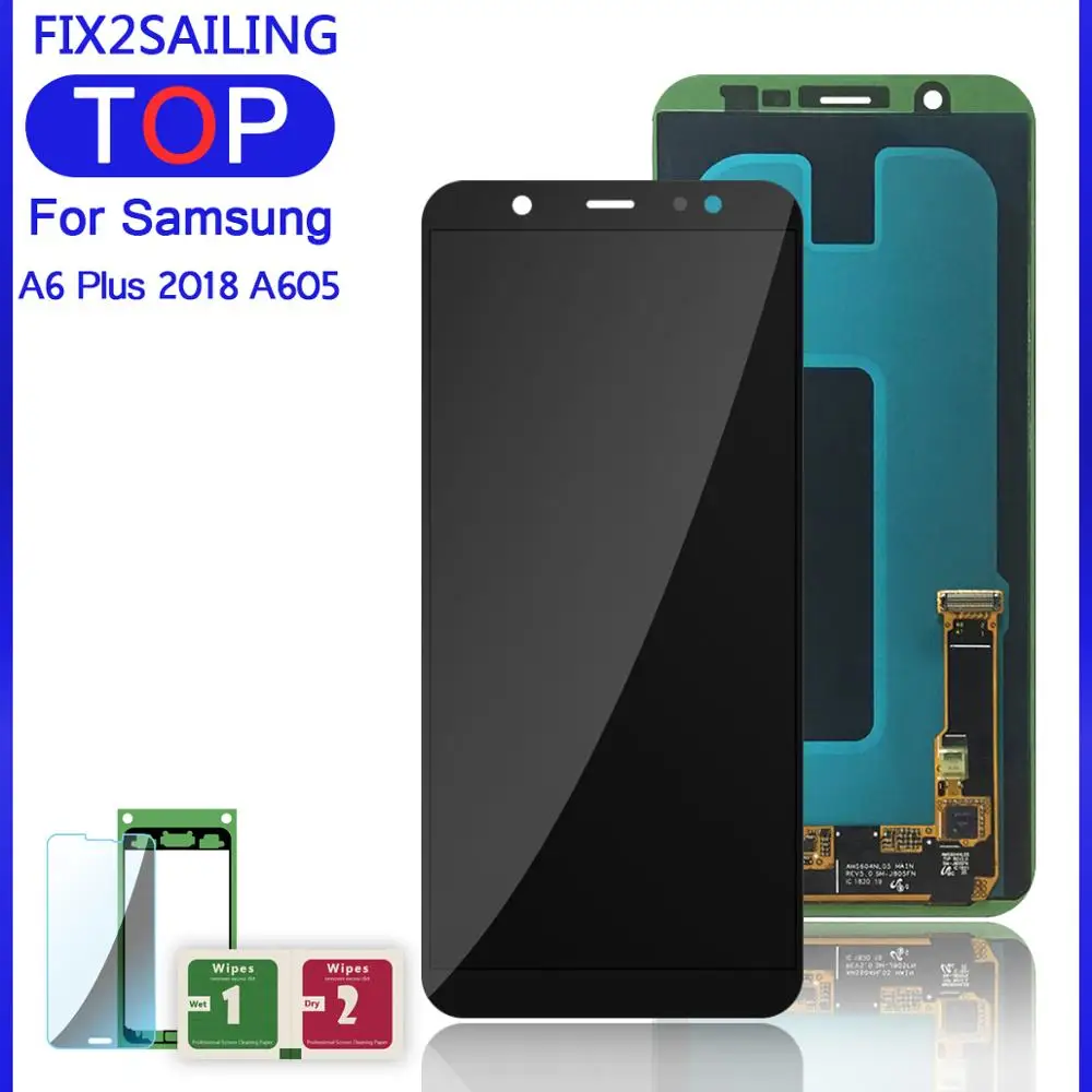 ЖК дисплей с AMOLED дисплеем для Samsung Galaxy A6/A6 Plus A6 + 2018 A600F A600FN A605F Замена сенсорного