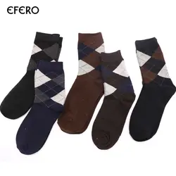 Efero 1 пара мужские хлопковые носки длинные осенние зимние теплые 4 сезона мужские деловые носки Compressie Sokken повседневные теплая одежда носки