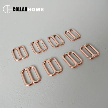 

100pcs metal slider adjustable buckle 20mm DIY cat dog collar straps accessories belt pin buckles wire-formed roller rose gold