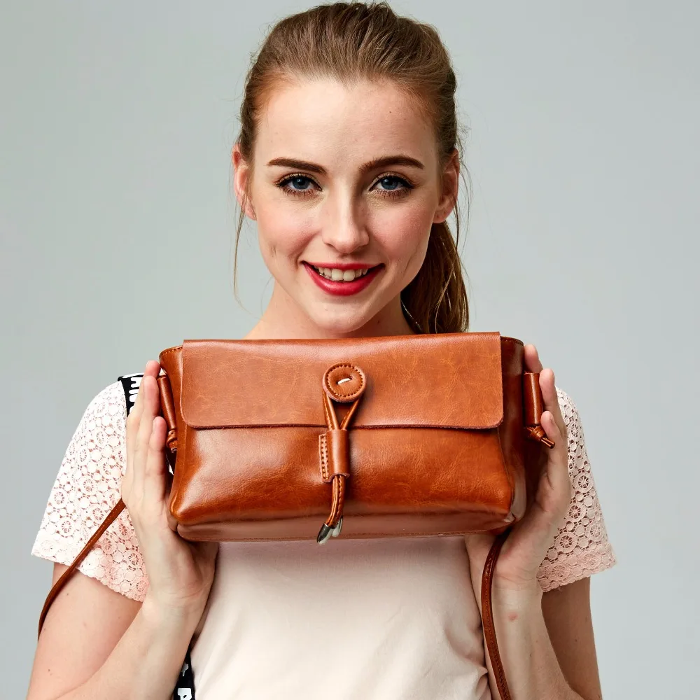 

Ladies' genuine leather handbag 2018 new leather handbags fashion leather small square ladies shoulder casual bag handbag
