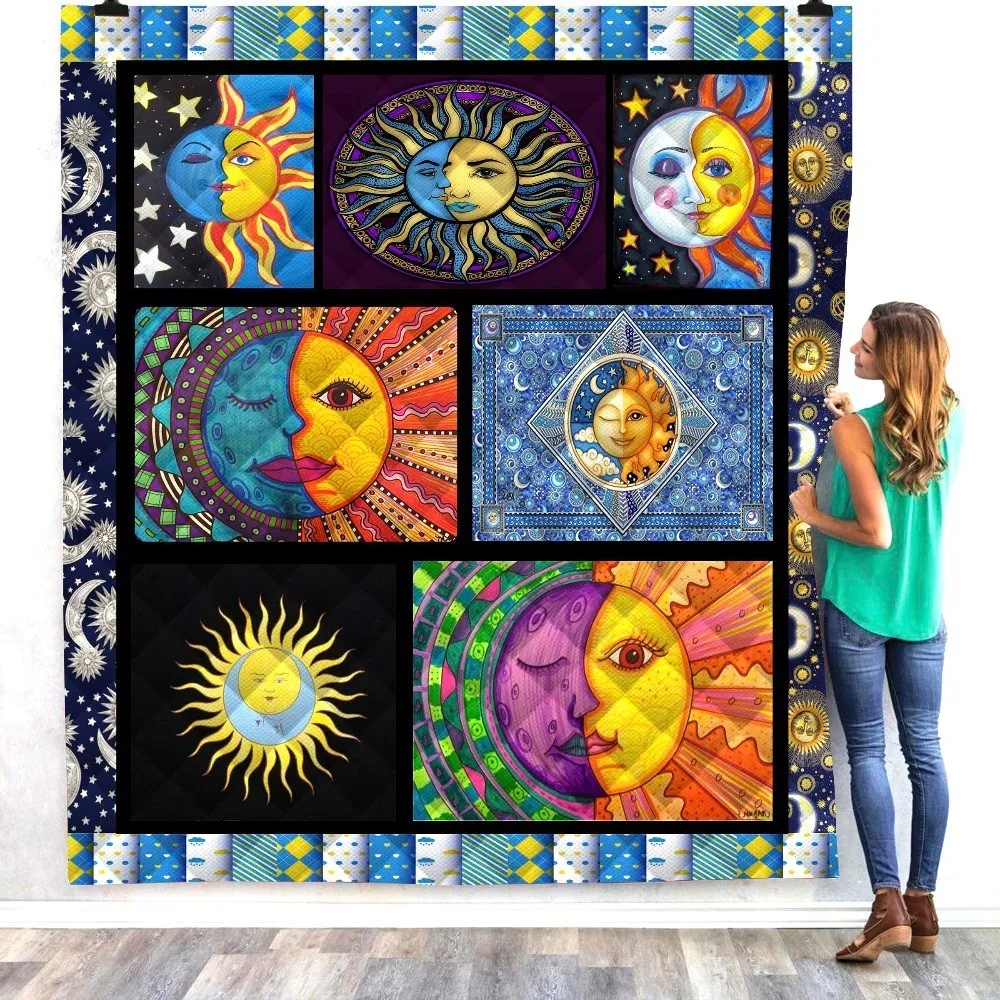 

Dropshipping Bohemian Print Quilt Kids School Adults Bed Soft Warm Thin Blanket Cotton Quilt King Size Wholesale Custom