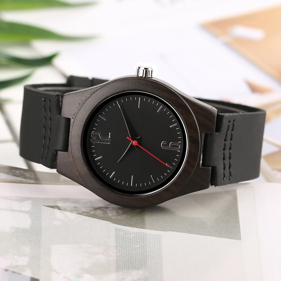 Lovers Gifts Luxury Royal Ebony Wood Watch Mens Fashion Wooden Women Dress Hour Clocks Soft Genuine Leather Relojes Wristwatches 2018 (28)
