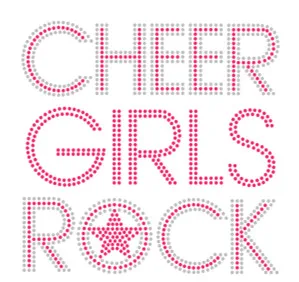 

Free shipping (2pc/lot) Cheer Girls Rock letter pattern motif designs iron on transfer hot fix rhinestone transfer motifs