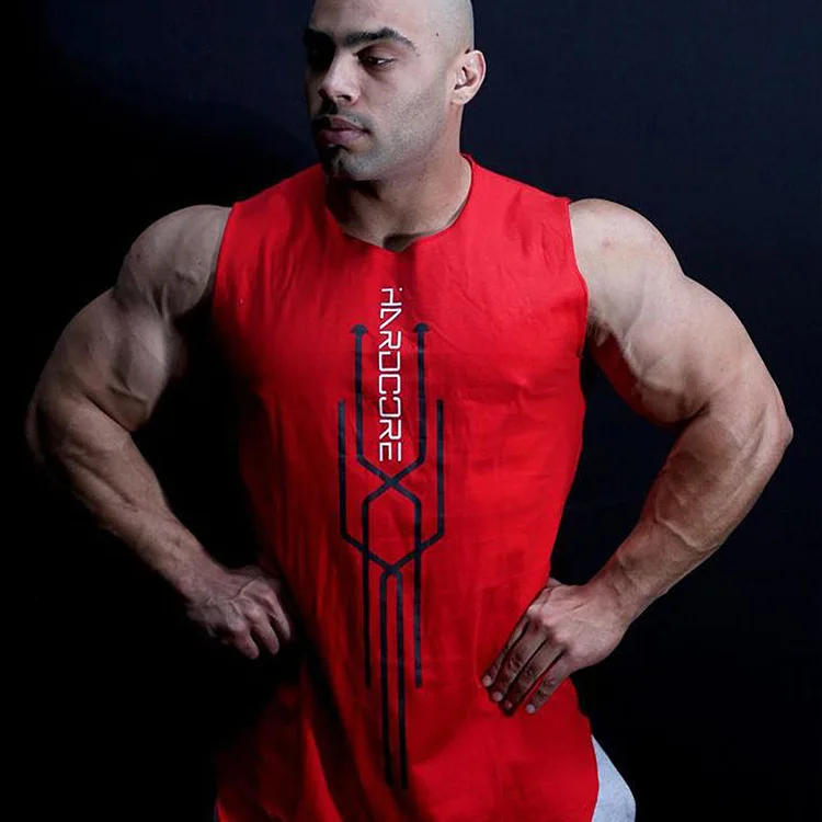 Майка мужская без рукавов хлопок модная майка для бодибилдинга тренировок