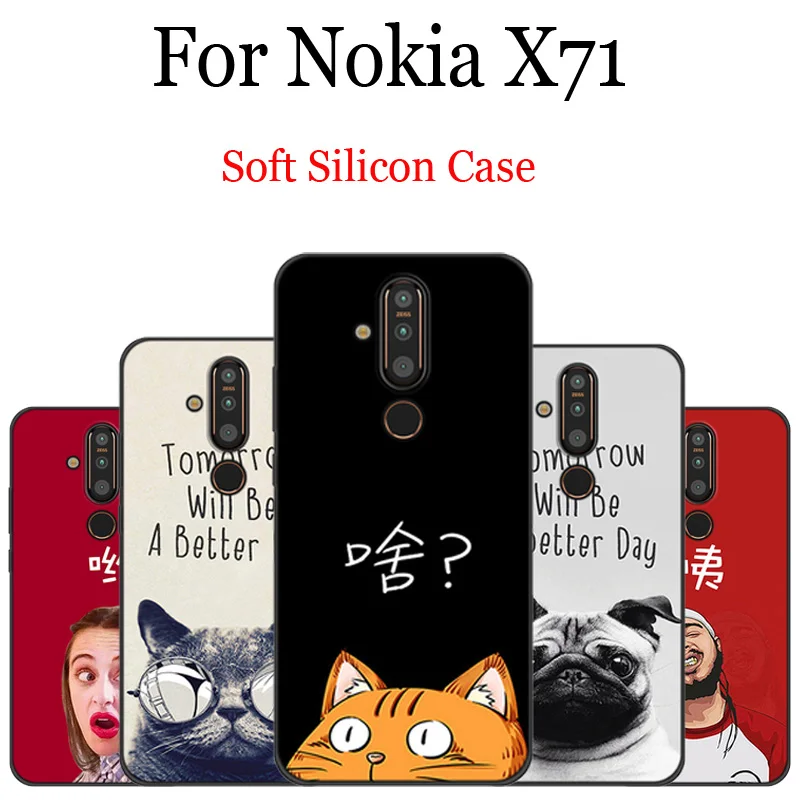 Чехол для Nokia X71 пара Мягкий Силиконовый ТПУ чехол Забавный мультфильм телефон
