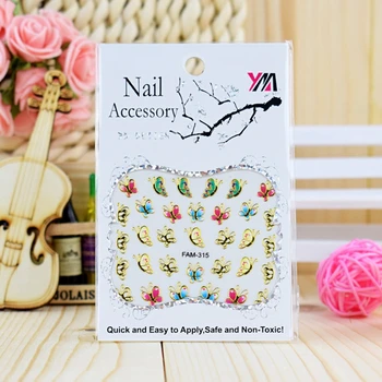 

New Arrive 30pcs/Lot 3D Butterfly Nail Stickers Self-adhesive Mix Color Nails Art Sticker Nail Decals DIY Nail Tools (NTK---27)#