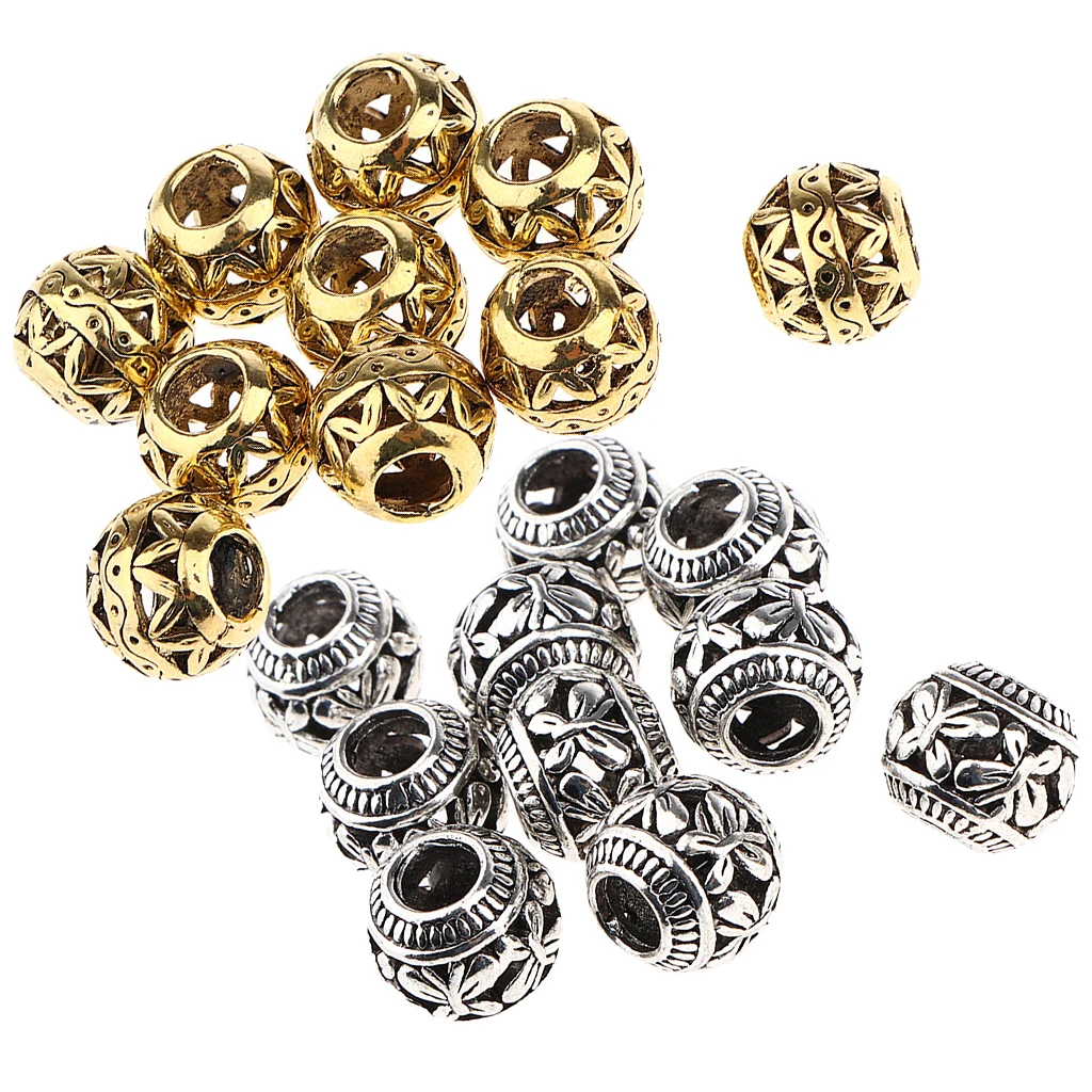 

20pcs Premium Vikings Beads Fashion Hair Decorations Cuffs Clips Accessories for Women Men Braiding Hair Bracelet Necklace DIY