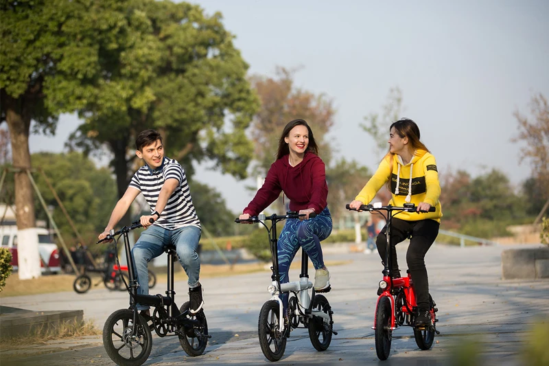 Perfect 16 Inch Folding E Bike Scooter 2 Wheels Electric Bicycle Mini Travel Electric Scooter Bike For Adults Women With APP 12