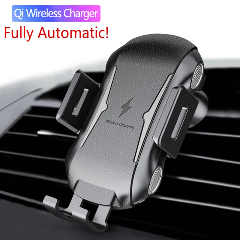 Беспроводное зарядное устройство One Touch Автоматическая автомобильная подставка держатель для iPhone X Xs Max XR samsung S8 S9 Note 8 9 Qi Беспроводная Быстрая зарядка
