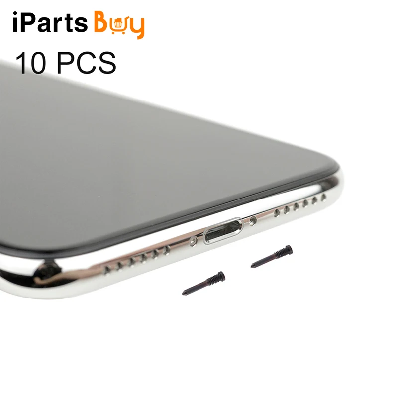 

iPartsBuy New 10 PCS Charging Port Screws for iPhone X Black