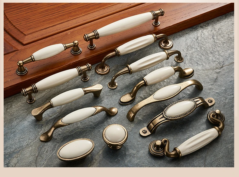 1PC Antique Bronze Kitchen Cabinet Wardrobe Door Cupboard Handles Furniture Pull Hardware Ceramic Drawers Knobs 1PC Antique Bronze Kitchen Cabinet Wardrobe Door Cupboard Handles Furniture Pull Hardware Ceramic Drawers Knobs