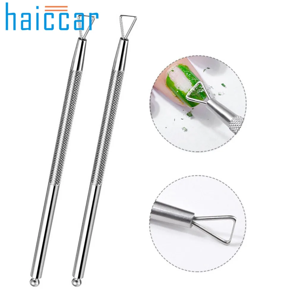 

2019 HAICAR 1pc / 2pc Stainless Steel Cuticle Peeler Scraper Remove Gel Nail Polish Nail Art Remover Tool Hot sale 45# dropship