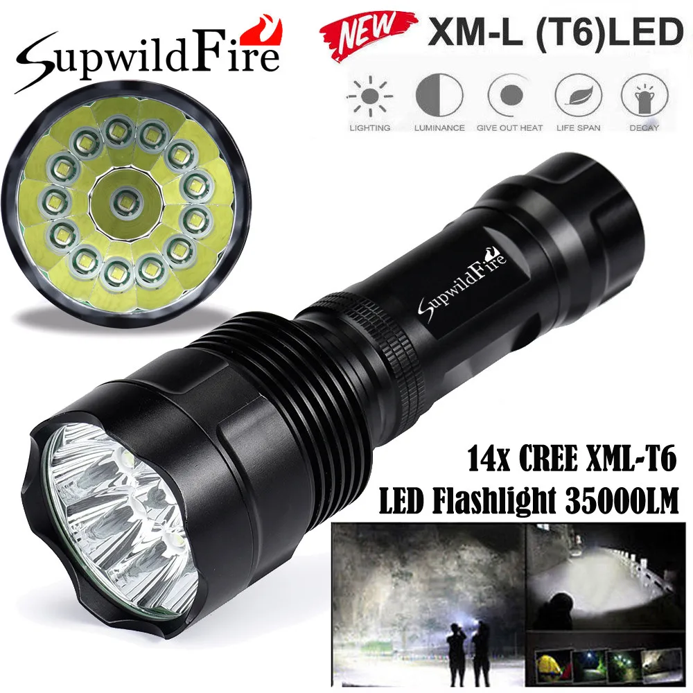 

Super Bright 35000Lm 14x CREE XML T6 LED 5Mode 18650 Flashlight Torch Light Lamp