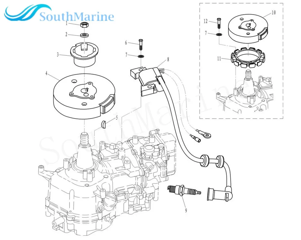 Лодочный мотор F6-04000400 Катушка зажигания в сборе для Parsun HDX 4-тактный F6A F5A лодочный мотор высокой Давление катушки