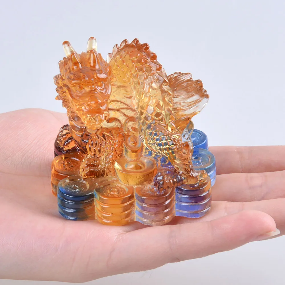 

Liuli 12 Chinese Animal Zodiac Signs Dragon Figurine Paperweight Beautiful Collectibles gifts