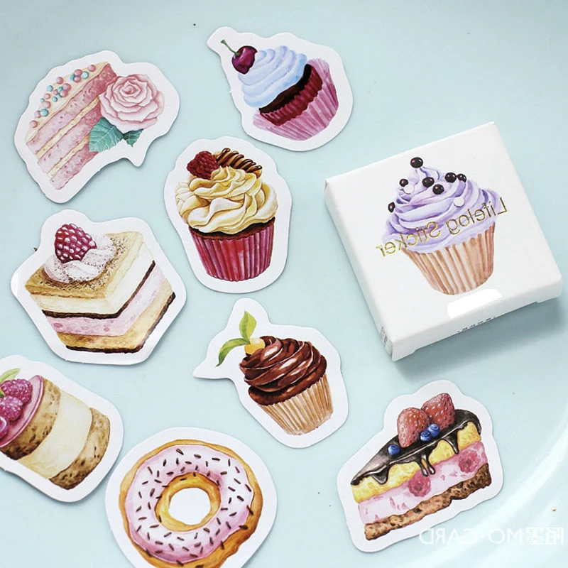 

45Pcs/Set Mini Cake Dessert Paper Sticker DIY Album Diary Scrapbooking Planner Lifelog Stickers Kawaii Stationery Decoration