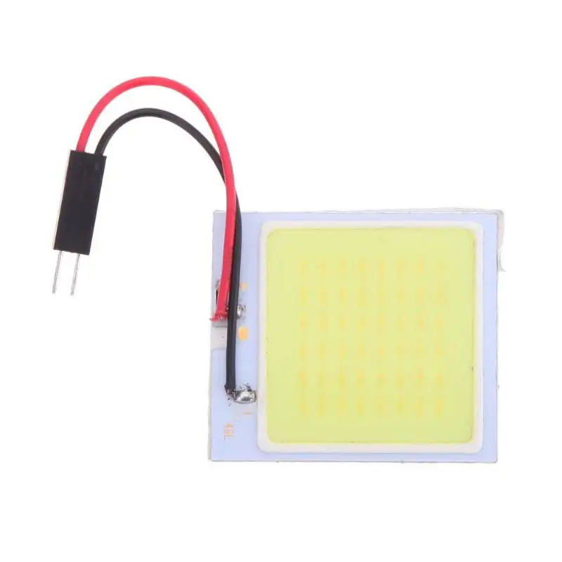 

12V Car Led Vehicle Panel Light COB 48 SMD Auto Interior Reading Lamp Bulb Light Dome Festoon Diode Light Panel w/ T10 Adapter