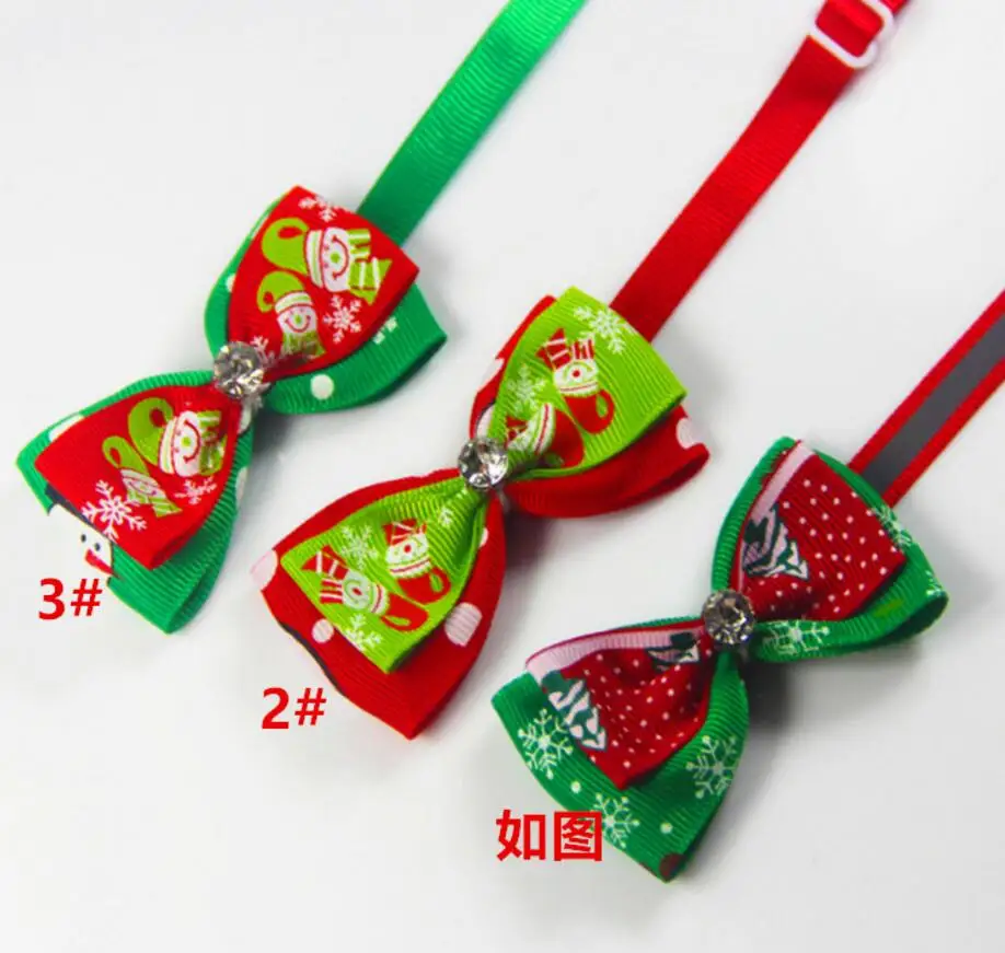 

Pet puppy Cat Dog Merry Christmas clown bow tie necklace collar bowknot necktie grooming for pet supplier decoration Costume