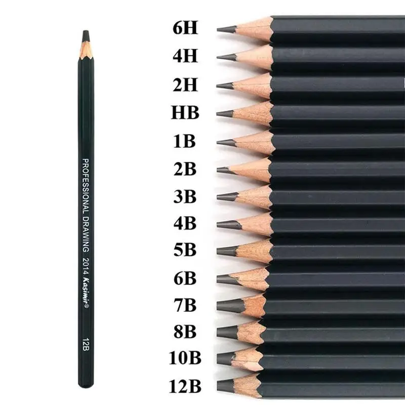 14 шт./компл. рисование карандашом инструменты карандаши профессиональный набор деревянных карандашей 12B 10B 8B 7B 6B 5B 4B 3B 2B B HB 2 H 4 H