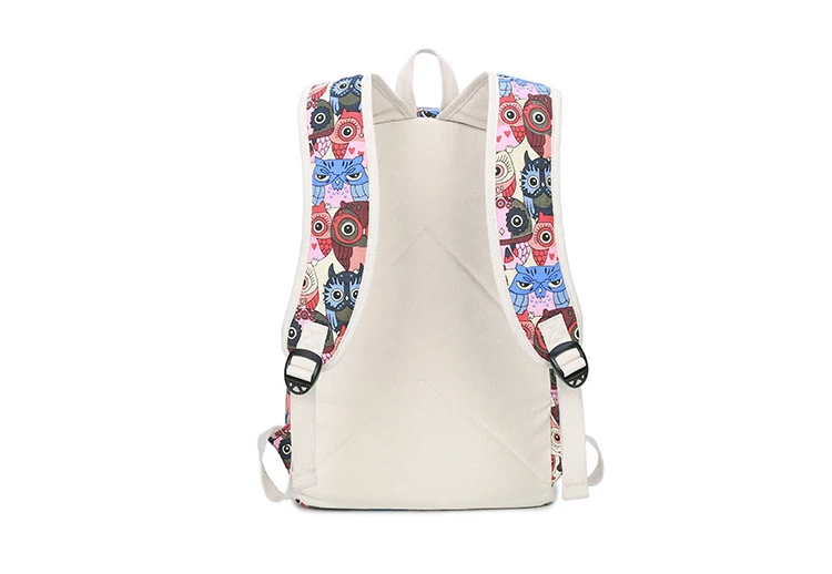 Холст рюкзак женский мультфильм сова школьная сумка для подростков девочек холст сумки 3 компл. путешествия высокое качество женские рюкзаки