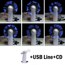 Портативный мини USB светодиодный вентилятор гибкий DIY программируемый светодиодный вентилятор охлаждения программируемый портативный вентилятор любые персонажи сообщения слова