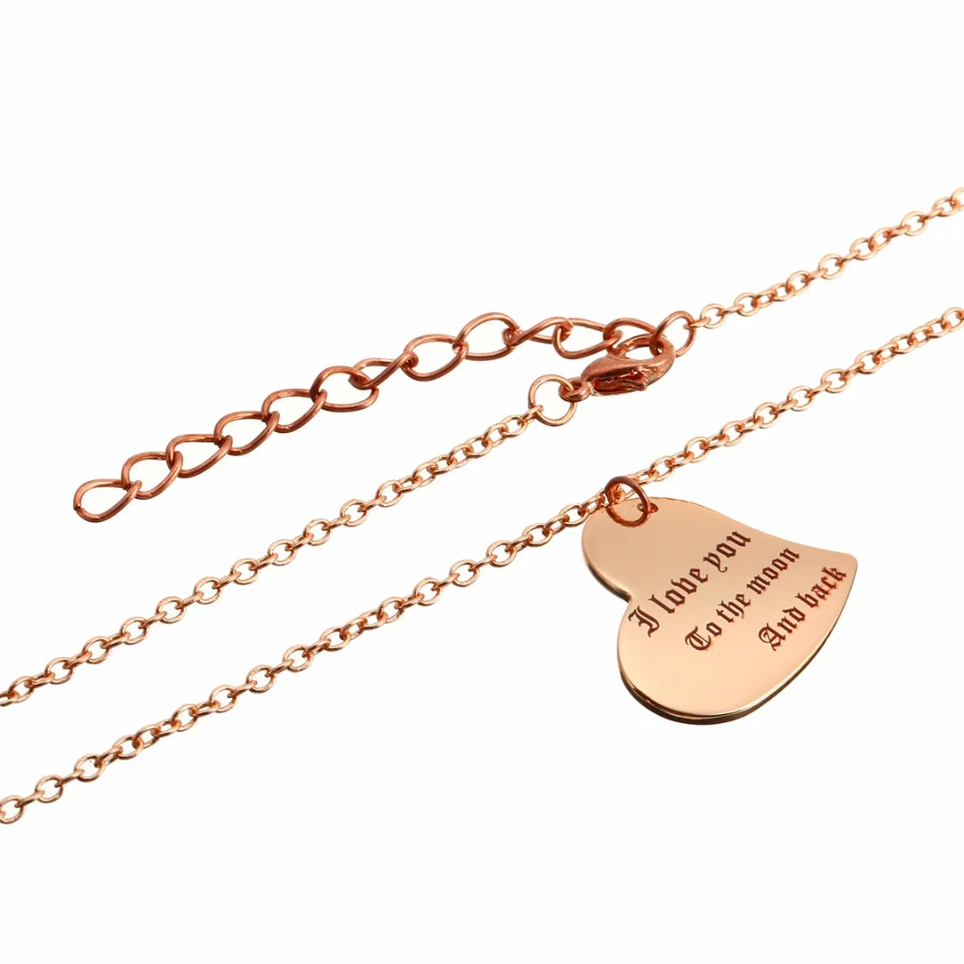 Men Women DIY Personalized Engrave Name Letter Heart Necklace Stainless Steel Jewelry Trendy Vintage Customized Gift Shellhard