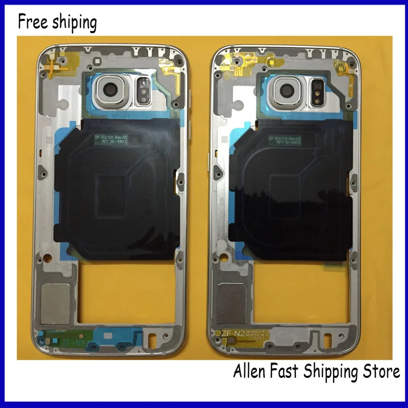 Original Metal Middle Bezel Frame Cover Case For Samsung Galaxy S6 G920F Single Card Version Housing