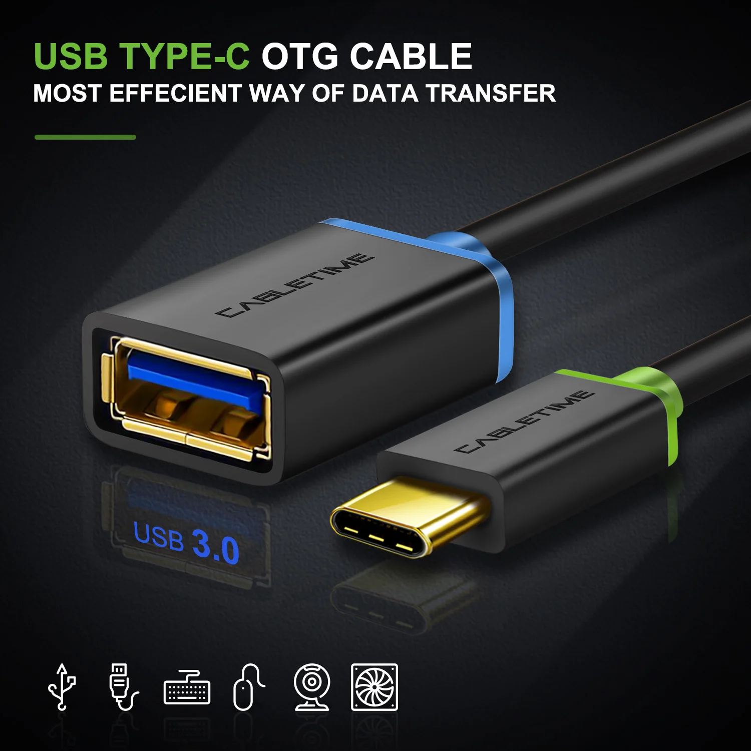 Кабель USB C OTG кабель type C 3,1-USB 3,0 адаптер для быстрой зарядки/передачи данных для камеры samsung HUAWEI P20 Mac USB C устройство C010