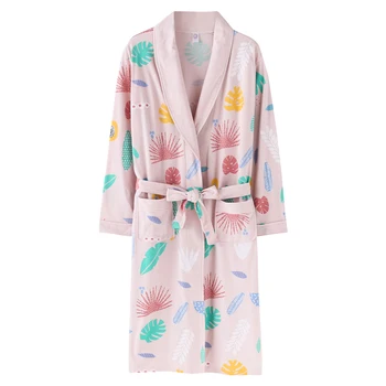 

Plus Size L-3XL Ladies Robe Cotton Robe Women Robes Long Sleeve Women Nightwear Pajamas Female Bathrobe Nightgowns