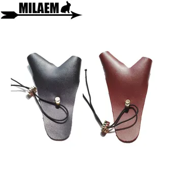

1pc Archery Finger Guard 2 Finger Tip Protector Glove Bow Arrow Leather Finger Guard Pull Archery Left Hunting Accessory