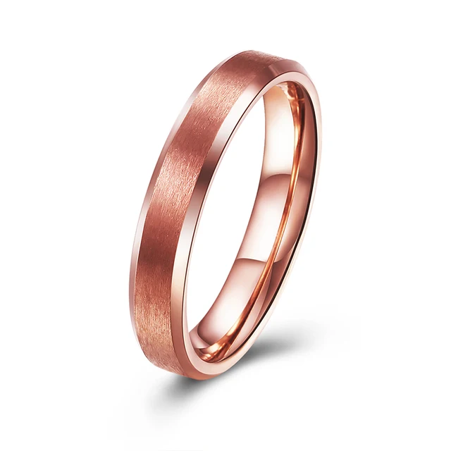 4mm Rose Gold Color Stainless Steel Wedding Band For Boy And 4mm Rose Gold Color Stainless Steel Wedding Band For Boy And Friendship Ring Russian Men