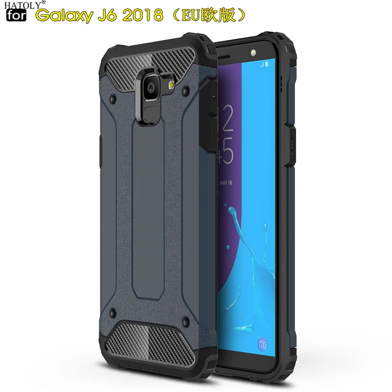 Чехол для Samsung Galaxy J6 2018 тяжелый армированный тонкий жесткий резиновый чехол