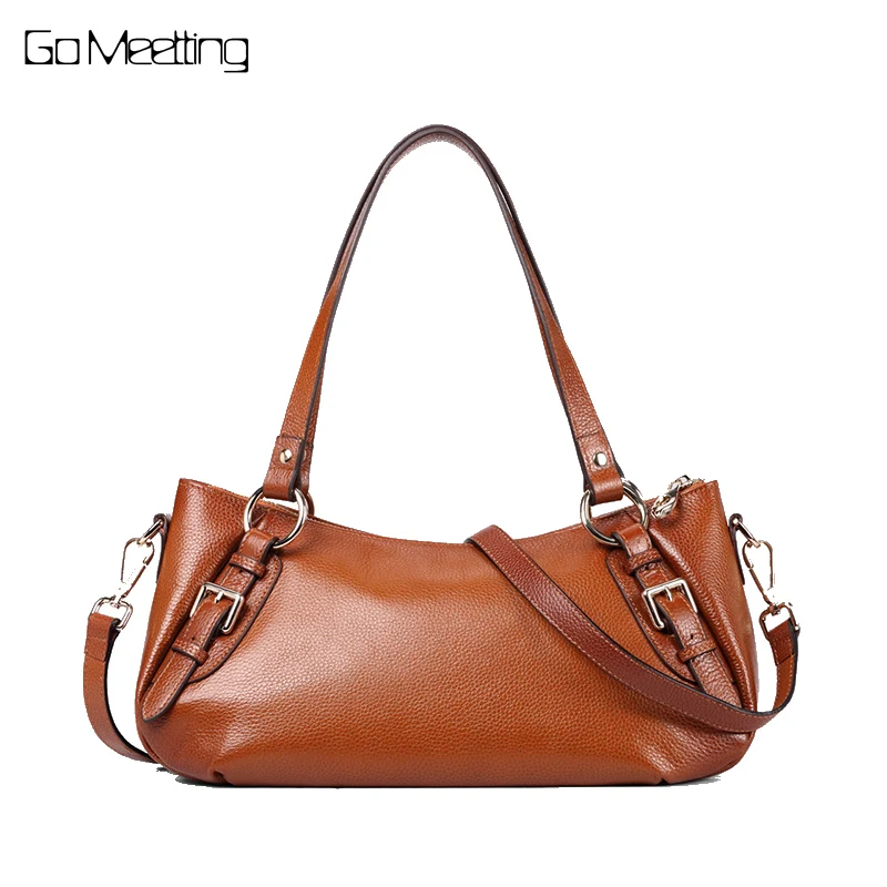 

Go Meetting Brand Genuine Leather Women Shoulder Bags High Quality Leather Handbags Fashion Messenger Bags bolsa feminina
