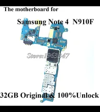 High quality Original Mainboard For Samaung Galaxy Note 4 N910F Motherboard Unlocked Motherboard With Full Chips Logic Board