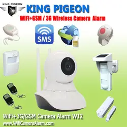 Охранной Сигнализации Системы + Wi-Fi IP-GSM Камера 720 P для дома Охранная alarma Камера Maison Системы Беспроводной SMS удаленного мониторинга w12