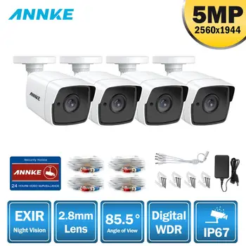 

ANNKE 4X Ultra HD 5MP TVI CCTV Camera Outdoor Weatherproof White Security Surveillance System EXIR Night Vision Email Alert Kit