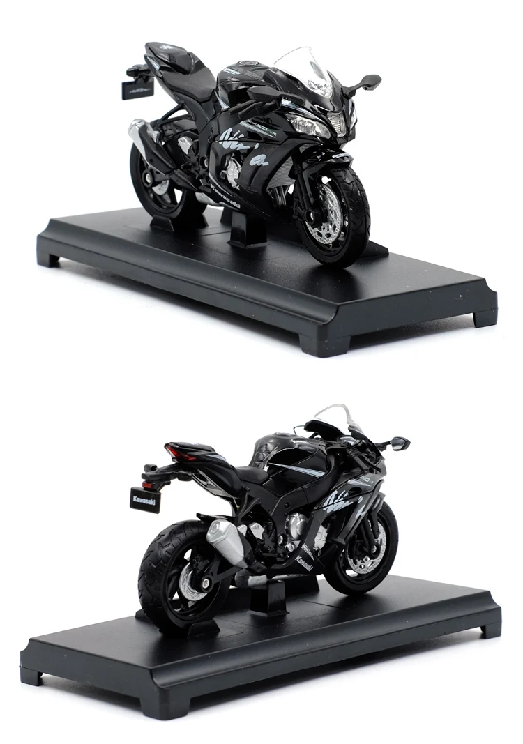 Welly 1:18 Kawwasaki Ninja ZX10R Литая модель мотоцикла Рабочая короткопоглотитель игрушка для детей подарки коллекция игрушек