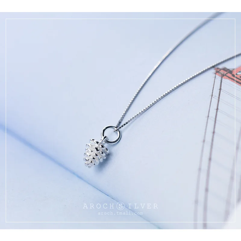 RYOUCUTE Настоящее чистое серебро 925 пробы ювелирные изделия Винтаж корейский длинный сосновый орех ожерелье из бисера для женщин Свадебные Коле ожерелье