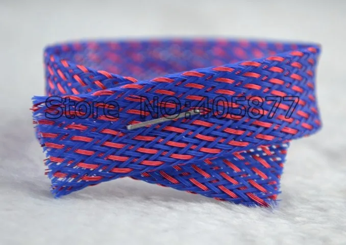 16MM Nylon Mesh Purple+Red Screen Braided Sleeving For DIY HIFI audio video cable wire 16MM Nylon Mesh Purple+Red Screen Braided Sleeving For DIY HIFI audio video cable wire