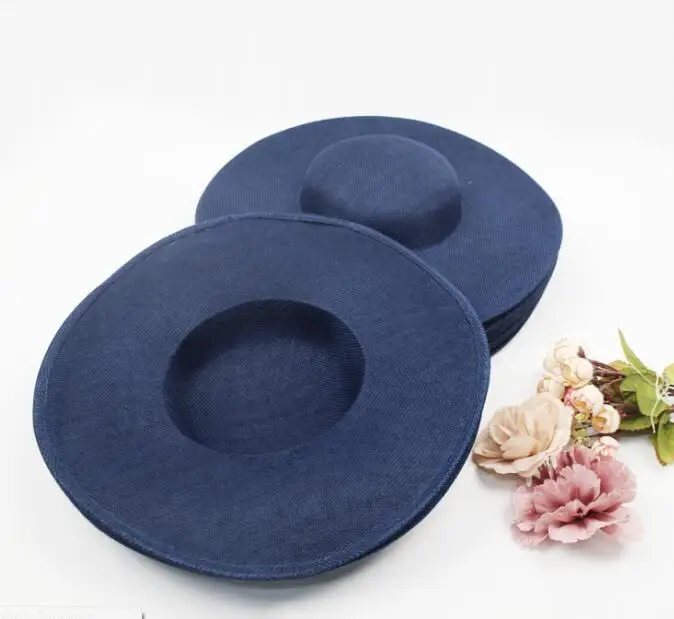 Винный красный бирюзовый винтажная однотонная льняная шляпа база DIY чародейная шляпа аксессуары DIY английские женские украшения для волос Свадебная вечеринка - Цвет: Blue