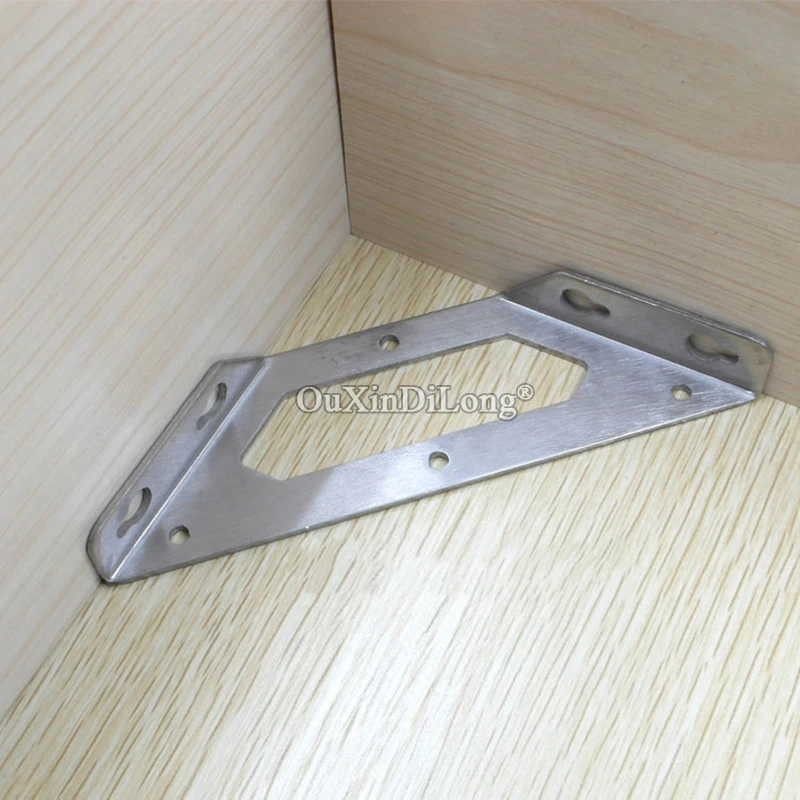 

NEW 100PCS Stainless Steel Multifuctional Triangle Corner Braces Cupboard Cabinet Support Holder Brackets Furniture Connectors