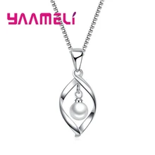 Collar de lujo elegante estilo misterioso Plata de Ley 925 embellecido blanco perla falsa encantadora para regalo de niña adulta(China)