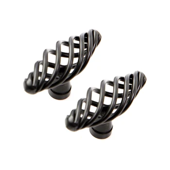 

5pcs Classical Pasta matte Black Bird Cage Nest handle and Knobs Antique Handle Closet Cabinet bookcase Drawer Pull Knobs