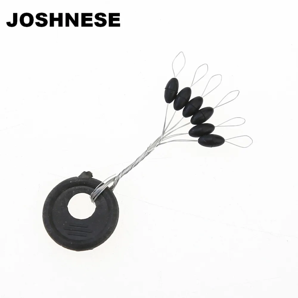 JOSHNESE 20 قطعة/الحزمة 6 في 1 حجم L الأسود المطاط البيضاوي سدادة الصيد بوبر تعويم ، شحن مجاني